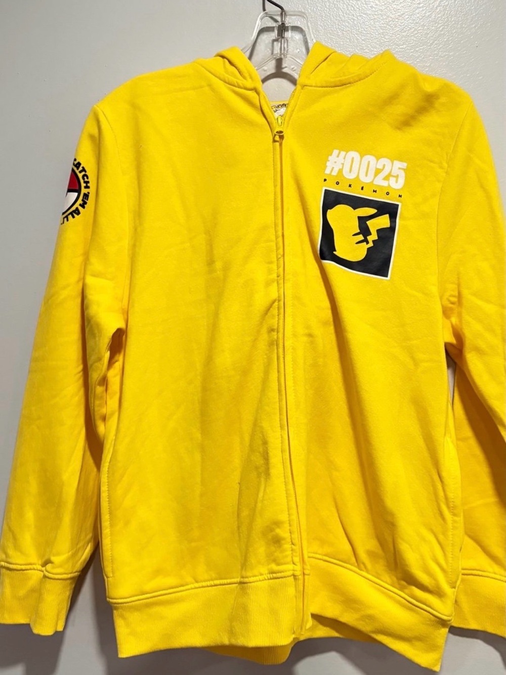 Yellow Pikachu Zip-Up Hoodie for Kids